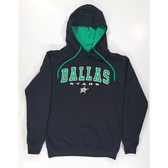 Dallas Stars NHL Hoodie Men's Small Pullover Black Green Drawstring Hood - Picture 1 of 9